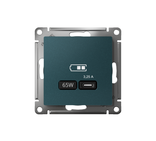 AtlasDesign Изумруд USB Розетка тип-C 65W высокоскоростной заряд QC PD  ATN000827  SE