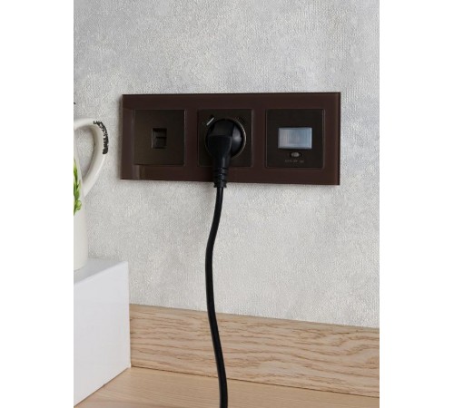 BRITE Розетка с заземлением со шторками 16А с USB A+C 18Вт РЮш11-1-БрТБ темная бронза  BR-R14-16-U22-018-K45  IEK