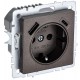 BRITE Розетка с заземлением со шторками 16А с USB A+C 18Вт РЮш11-1-БрТБ темная бронза  BR-R14-16-U22-018-K45  IEK