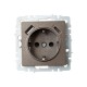 BRITE Розетка с заземлением со шторками 16А с USB A+C 18Вт РЮш11-1-БрТБ темная бронза  BR-R14-16-U22-018-K45  IEK