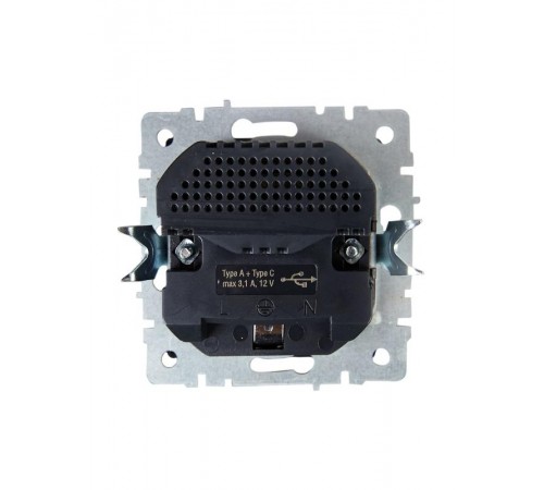 BRITE Розетка с заземлением со шторками 16А с USB A+C 18Вт РЮш11-1-БрТБ темная бронза  BR-R14-16-U22-018-K45  IEK