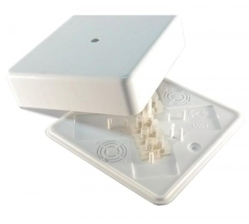 Коробка распределительная для о/п 100х100х29мм с клеммной колодкой ЗВИ-10 (2,5-6мм2) 6 клемм, IP40, цвет -БЕЛЫЙ (42шт)  GE41219-01  GREENEL