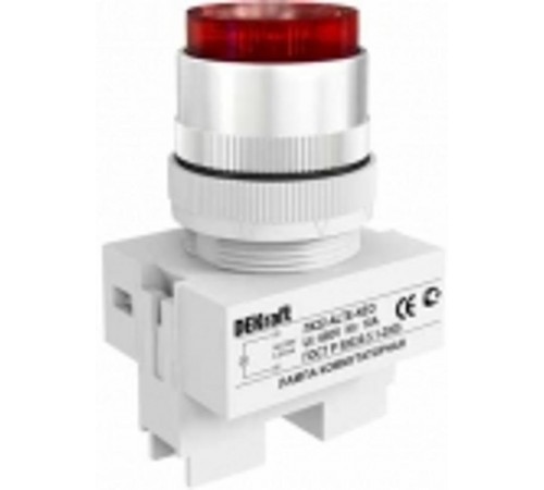 Лампа комм. ALTE 22 мм Цвет:КРАСНЫЙ неон 220В ЛK-22  25008DEK  DEKraft