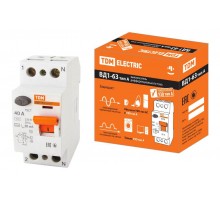 Выключатель дифференциальный (УЗО) ВД1-63 2п 40А 30мА тип A  SQ0203-0078  TDM