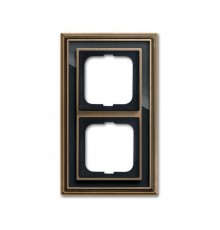 Рамка 2-постовая, серия Династия, Латунь античная, черное стекло  1754-0-4586   2CKA001754A4586  ABB