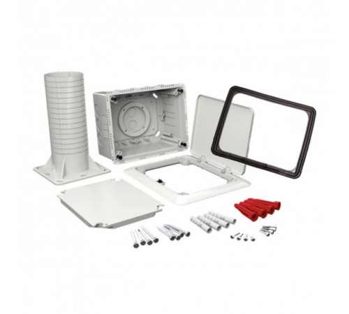 Коробка с тубусом и откидной крышкой для утепленного фасада KUZ VOI (KB) 140х180х1230-330 мм  KUZ-VOI_KB  Kopos