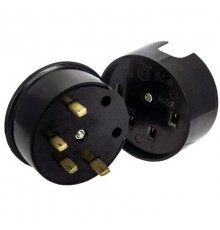 Разъем РШ-ВШ 32А 380В 3P+PE (ОУ) карболитовый черный EKF PROxima  AS-380-O-04  EKF