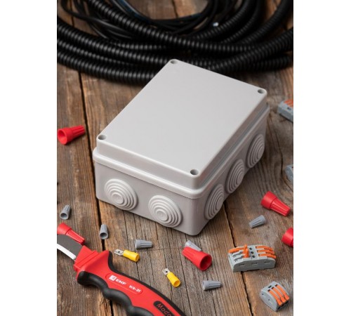 Коробка распределительная КМР-050-041 пылевлагозащитная, 10 мембранных вводов, уплотнительный шнур (150х110х70) EKF PROxima  plc-kmr-050-041  EKF