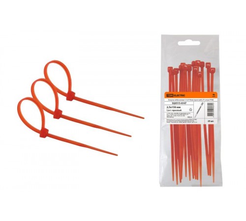 Хомуты нейлоновые 2,5х150мм (красный) (25 штук)  SQ0515-0347  TDM
