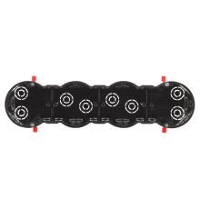 Коробка установочная ЭРА KUP-4-70-45 черная 4х местная 283х70х45мм для полых стен саморезы пластиковые лапки IP30   Б0064951  ЭРА