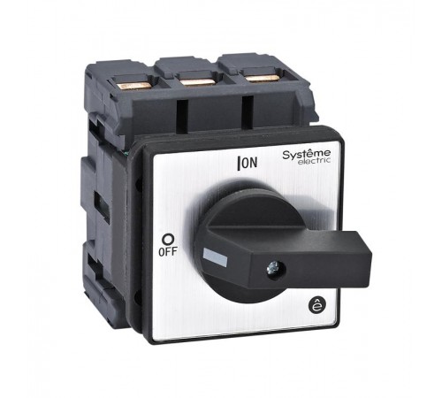 Выключатель-Разъединитель 3P 100A IP20 с чёрной рукояткой на дверцу 4 винтами  MSD100320B  SE