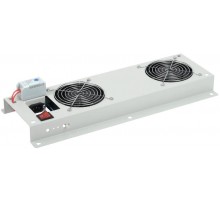 Вентиляторная панель с выключателем и термостатом 2 модуля серая  FM35-22M  ITK