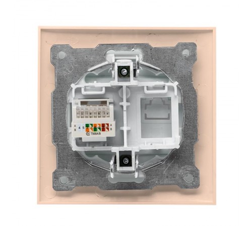 Валенсия розетка компьютерная RJ-45 1-местная кремовая EKF PROxima   EWK01-035-20   EKF