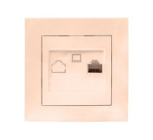 Валенсия розетка компьютерная RJ-45 1-местная кремовая EKF PROxima   EWK01-035-20   EKF