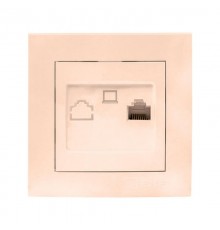 Валенсия розетка компьютерная RJ-45 1-местная кремовая EKF PROxima   EWK01-035-20   EKF