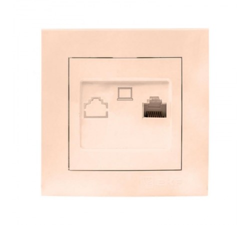 Валенсия розетка компьютерная RJ-45 1-местная кремовая EKF PROxima   EWK01-035-20   EKF