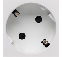 Розетка с заземлением, винтовые зажимы - со шторками 16А 250В - 45°- 2 модуля - белый  4521052  Daccord