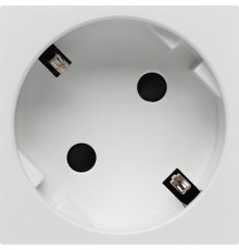 Розетка с заземлением, винтовые зажимы - со шторками 16А 250В - 45°- 2 модуля - белый  4521052  Daccord