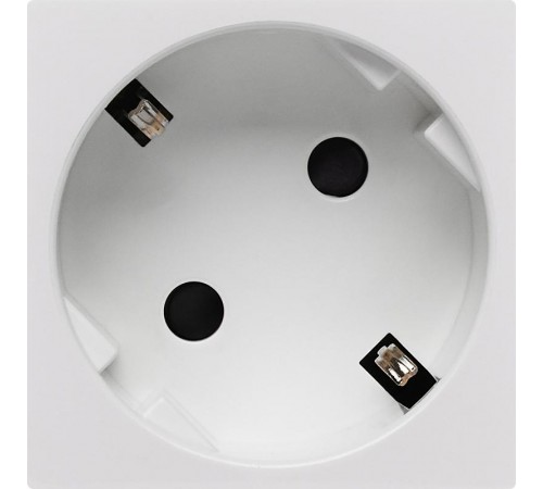 Розетка с заземлением, винтовые зажимы - со шторками 16А 250В - 45°- 2 модуля - белый  4521052  Daccord