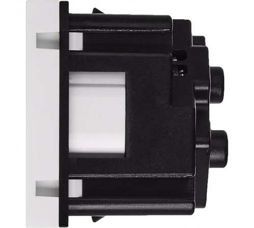 Розетка с заземлением, винтовые зажимы - со шторками 16А 250В - 45°- 2 модуля - белый  4521052  Daccord