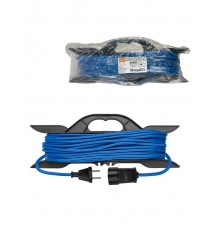 Удлинитель-шнур на рамке силовой У-11001 ПВС синий 1300 Вт б/з, 20м, штепс. гнездо Народный  SQ1307-9003  TDM