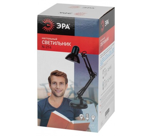 Светильник настольный N-214-E27-40W-BU Е27 с основанием синий  Б0052763  ЭРА