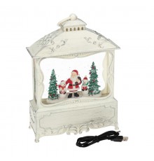 Декоративный фонарь с эффектом снегопада и подсветкой Рождественский лес , белый  501-165  NEON-NIGHT