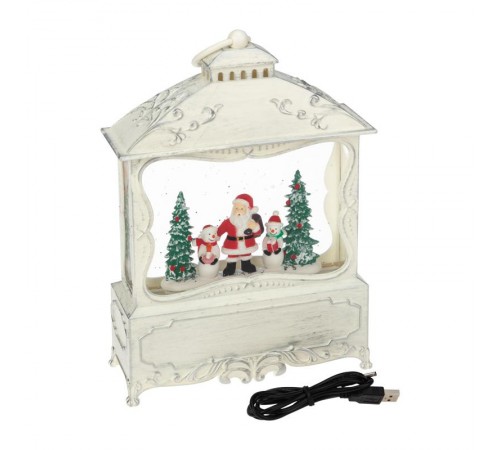 Декоративный фонарь с эффектом снегопада и подсветкой Рождественский лес , белый  501-165  NEON-NIGHT