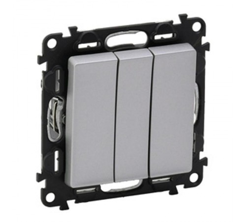 Valena LIFE DIY Алюминий Выключатель 3-клавишный 10А 250В  752603  Legrand