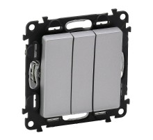 Valena LIFE DIY Алюминий Выключатель 3-клавишный 10А 250В  752603  Legrand