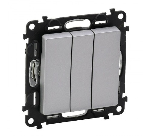Valena LIFE DIY Алюминий Выключатель 3-клавишный 10А 250В  752603  Legrand