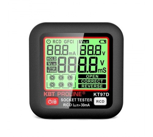 Тестер розеток и УЗО КТ 97D серия PROLINE  91921  КВТ