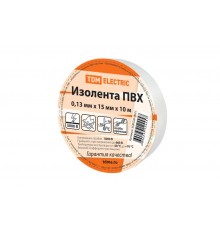 Изолента ПВХ 0,13*15мм Белая 10м   SQ0526-0021  TDM