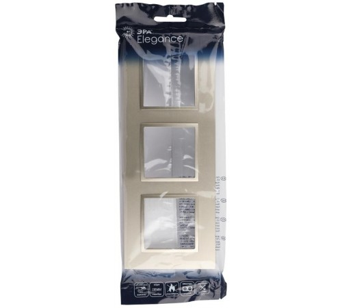 Рамка для розеток и выключателей Elegance 14-5013-04 Classic, на 3 поста, шампань  Б0060584  ЭРА