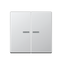 Двойная клавиша с окошками для балансирных механизмов выключателей (кнопок), в комплекте с AS90-5HP (крепежный элемент), возможно IP44; дюропласт; алю