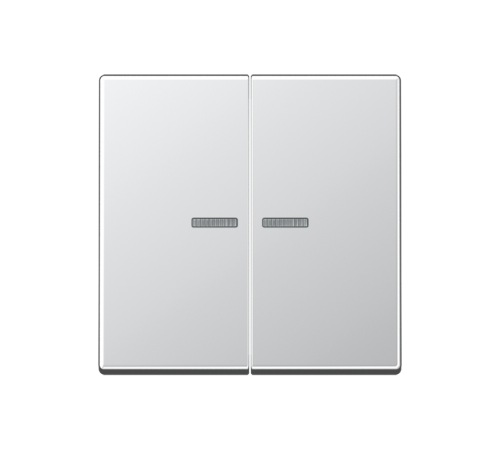 Двойная клавиша с окошками для балансирных механизмов выключателей (кнопок), в комплекте с AS90-5HP (крепежный элемент), возможно IP44; дюропласт; алю