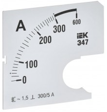 Шкала смен. для амперметра Э47 300/5А-1,5 72х72мм  IPA10D-SC-0300  IEK