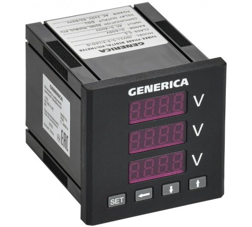 Вольтметр цифровой щитовой трехфазный DO RS-485 72х72мм LED  IDV11-5-3-3-LED-G  GENERICA