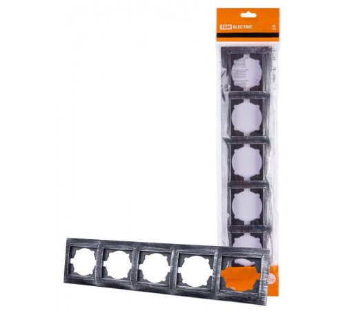 Рамка 5-ти постовая горизонтальная старинное серебро "Лама"  SQ1815-0687  TDM