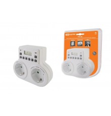 Таймер розеточный ТРЭ-03-1мин/7дн-10on/off-2х8А-2р (недельный, 2 розетки)  SQ1506-0006  TDM ELECTRIC