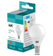 Лампа светодиодная Globe G45 600lm 4000K E14  LL-I-G45-7-230-40-E14  IEK