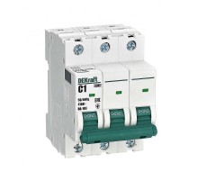 Выключатель автоматический трехполюсный ВА-103 3Р 1А характеристика C 6кА  12296DEK  DEKraft