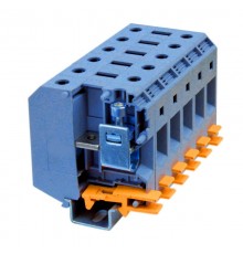 Клемма проходная, винтовой зажим, 2 точки подключения,  240 кв.мм, синяя  KRUH-240-BU  DKC
