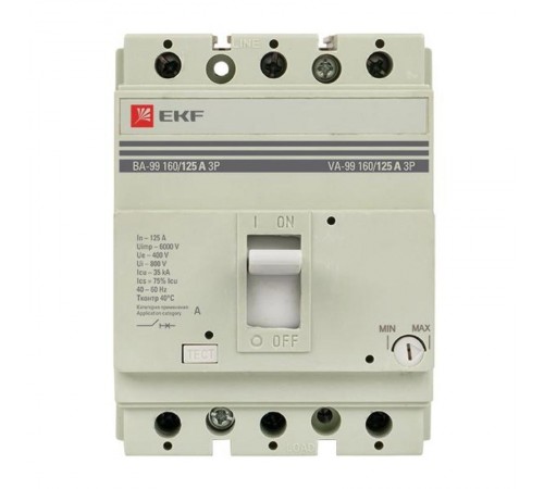 Выключатель автоматический ВА-99 160/125А 3P 35кА EKF PROxima  mccb99-160-125  EKF