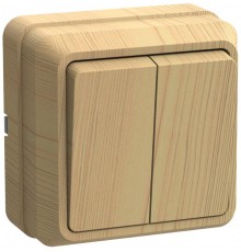 ОКТАВА сосна Выключатель 2-клавишный О/У 10А ВС20-2-0-ОС  EVO20-K03-10-DC  GENERICA