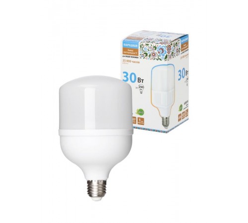 Лампа светодиодная T-30 Вт-230 В-6500 К-E27 (99x168 мм) НАРОДНАЯ  SQ0340-1643  TDM