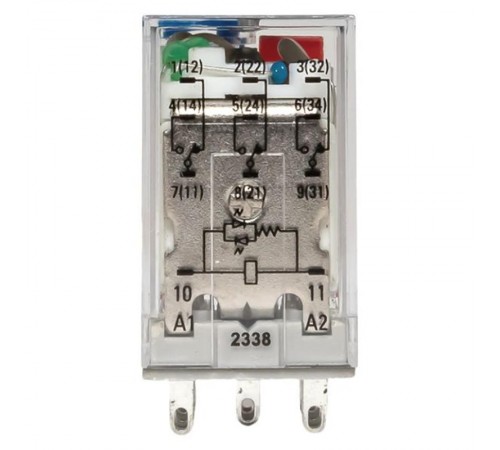 Реле промежуточное с кнопкой и мех. Индикацией RPAt 22/3 10A 110В DC  AVERES rpat-22-3-110DC EKF