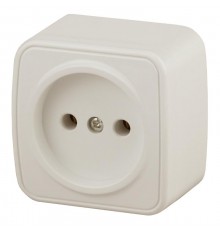 3-201-02 Intro Розетка 2P, 16А-250В, IP20, ОУ, Polo, сл.кость  Б0036124  Intro