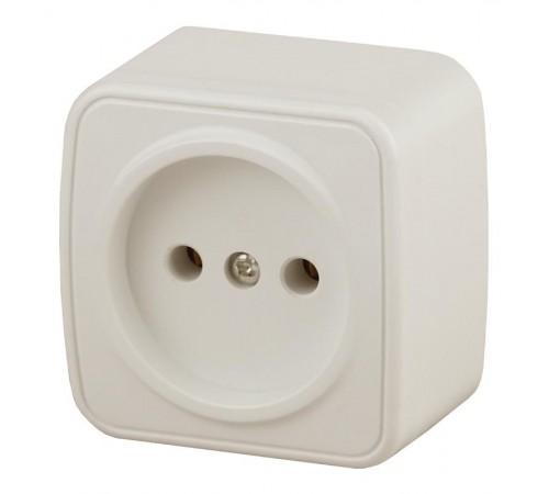 Розетка Intro Polo 3-201-02 без заземления 2P, 16A-250В, IP20, ОУ, слоновая кость  Б0053552  Intro