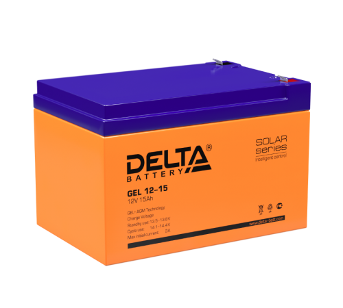 Аккумуляторная батарея Solar серии GEL 12-15 12В/15Ач  GEL 12-15  DELTA